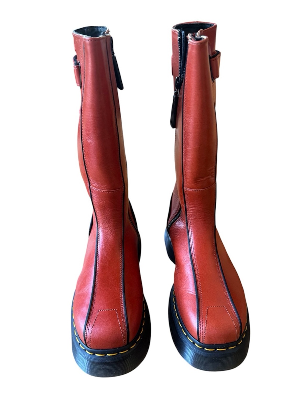 Dr. Martens Buzz Hi flame orange Leather side-zip Boots NWT size US women’s 7